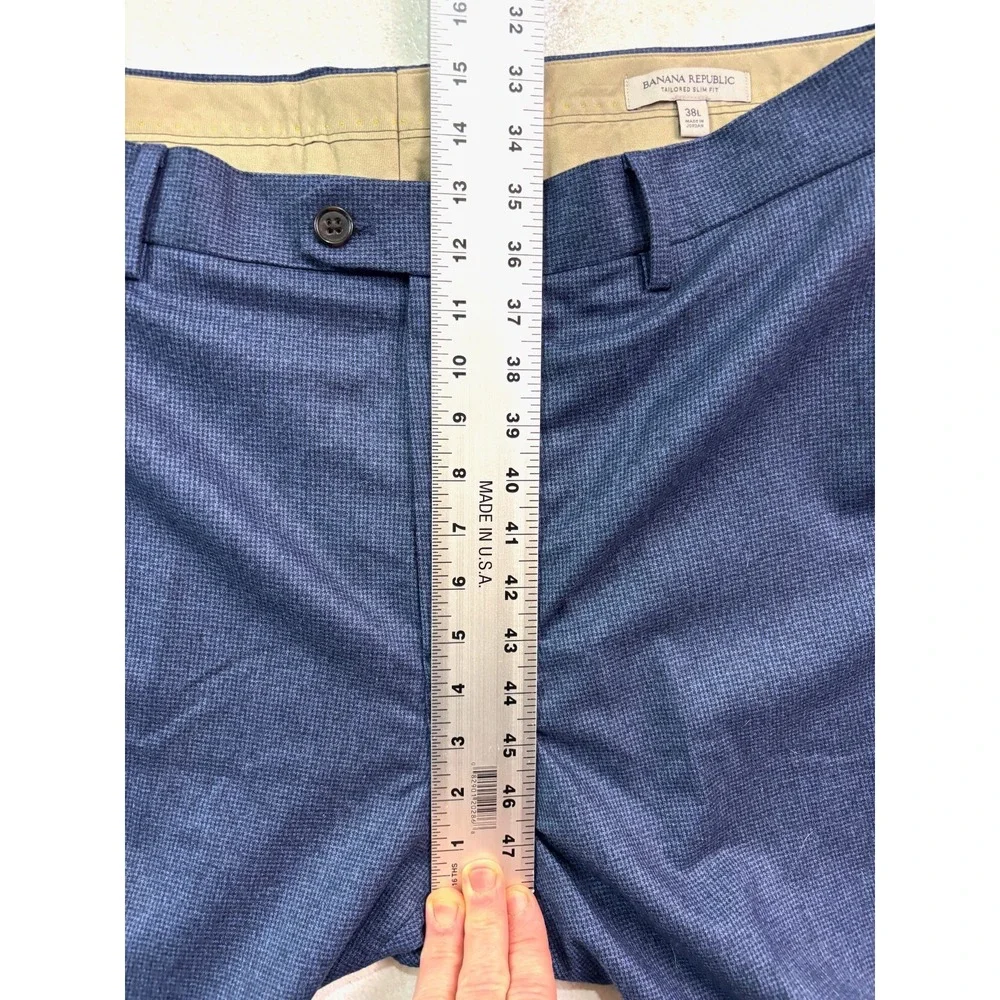 Banana Republic‎ 38x34 Blue Plaid Vitale Barberis Canonico Flannel Wool Pants